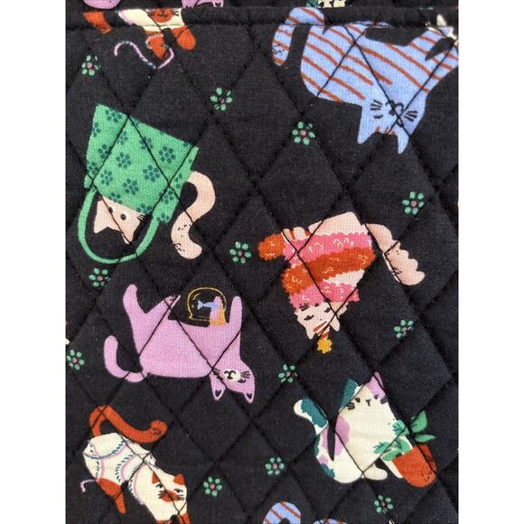 NWT Vera Bradley Herding Cats Purse Large Hipster Bag Quilted Black Adjustable - Picture 5 of 12